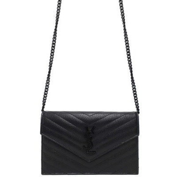 SAINT LAURENT PARIS Monogram Envelope Chain Wallet - Picture 1 of 8